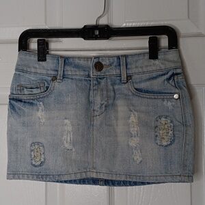Decree Ripped Denim Miniskirt